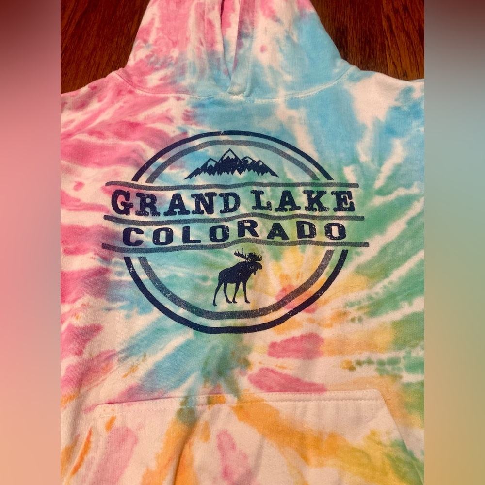 Colorful Tie-Dye Kids Hoodie - Picture 2 of 4